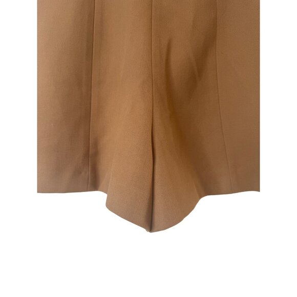 NWT ZARA XS Nutmeg Brown High Waisted Shorts Side Pockets - Picture 4 of 12
